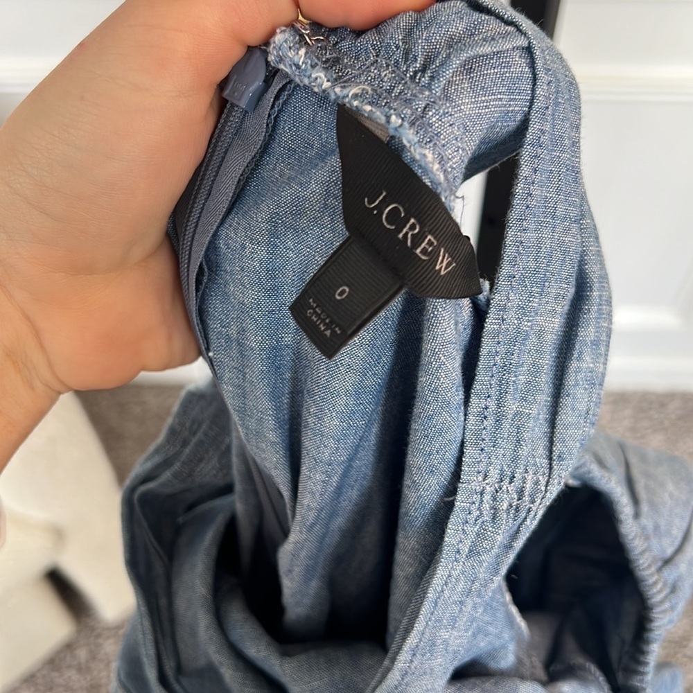 J Crew Off-the-shoulder tie-neck top in chambray - Picture 4 of 4